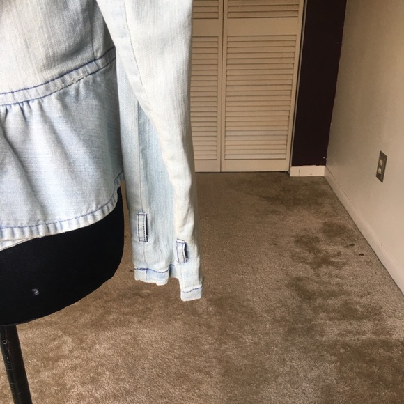 🧵I.N.C. STRETCH DENIM JEAN FRONT RUFFLE JACKET🧵 - Picture 8 of 8